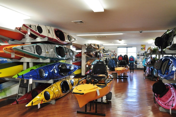 kayaks in the kayak centre None