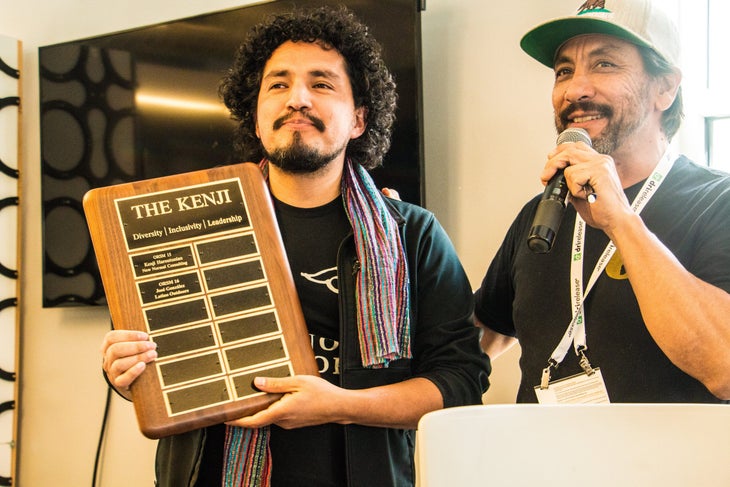 kenji and len neceferJTP20180127-11 Diversity Equity Inclusion Pledge | Kenji Haroutunian presents the Kenji Award to Jose Gonzalez