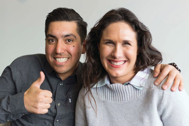OR_D1_Danilek_10_RISE5_low OR's Retailer Relations team, Joe Bustos and Kimberly TK aim to dotktktkt. Photo: Lauren Danilek