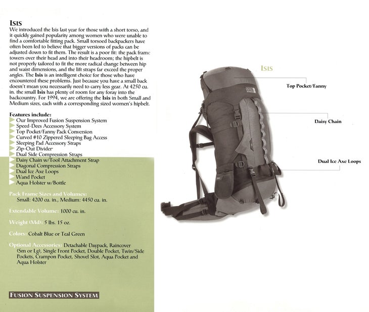 Osprey Isis The Isis is descried in a 1994 Osprey workbook. Courtesy: Osprey