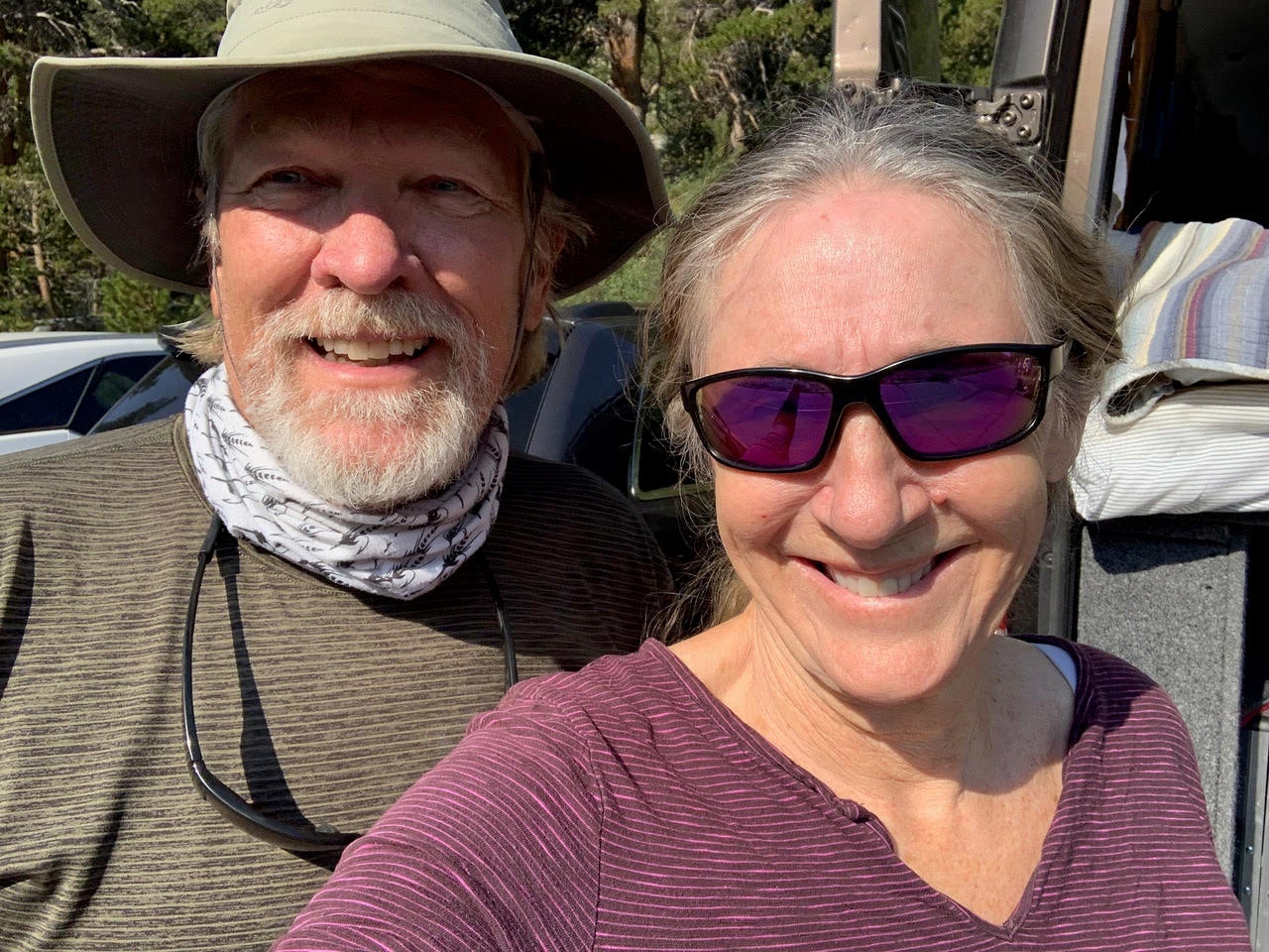 Smiling man and woman, Steve and Noni Barker