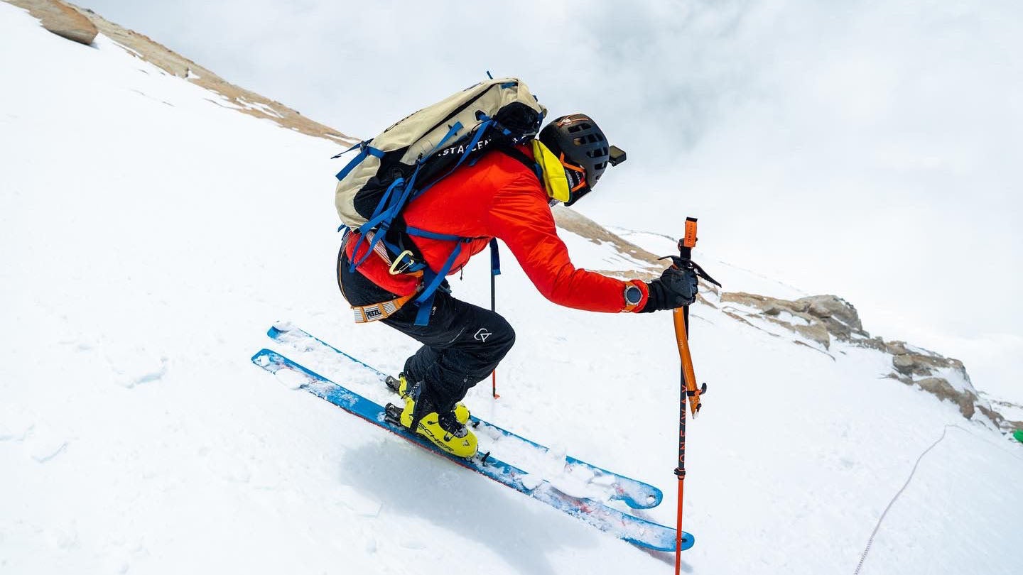 Adrian Ballinger skiing on Makalu.