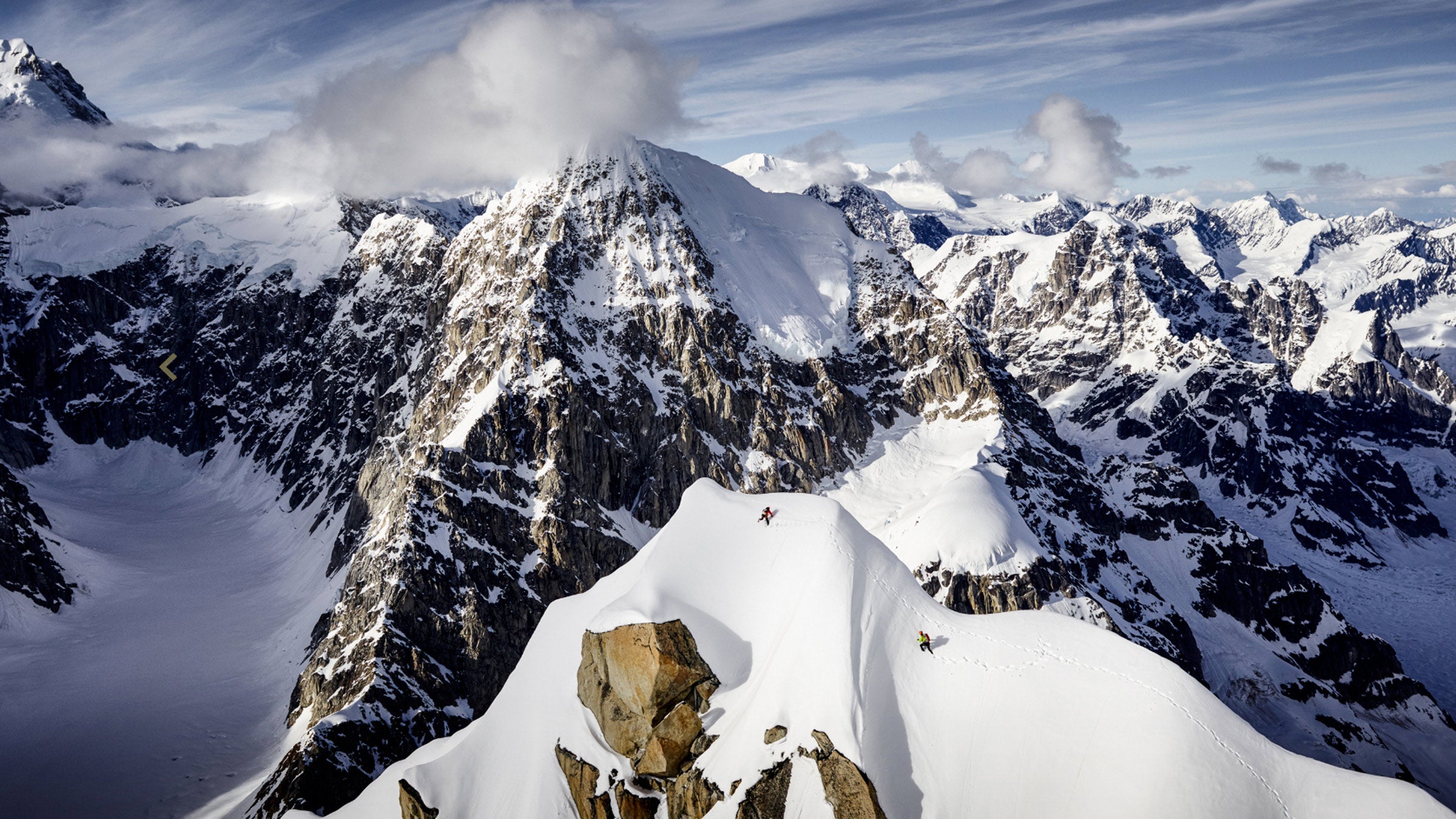 Mountaineers in a mountain range