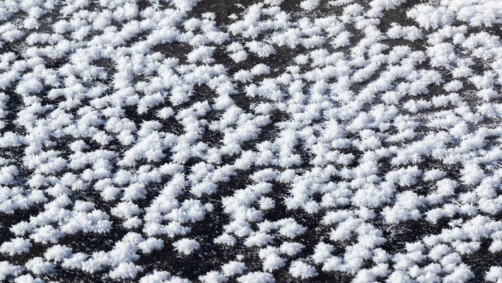 Frost flowers on frozen Setsuri River