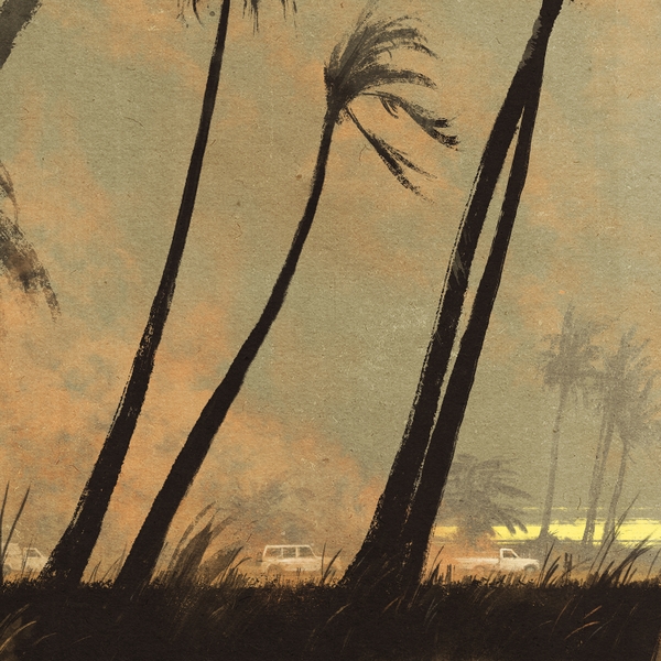 Mozambique hazy trees illustration