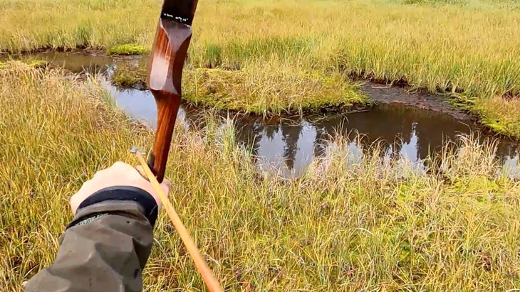 Benji Hill shoots a beaver.