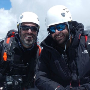 Massimo Alpian and Brett Kennedy on the summit of Imja Tse in Nepal’s Himalayas during a four-week climbing expedition trip at 20,210 feet above sea level
