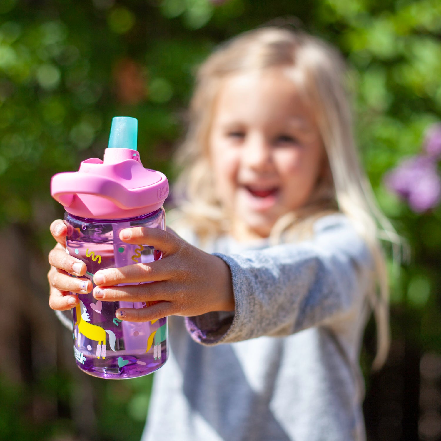 Girl with water bottle