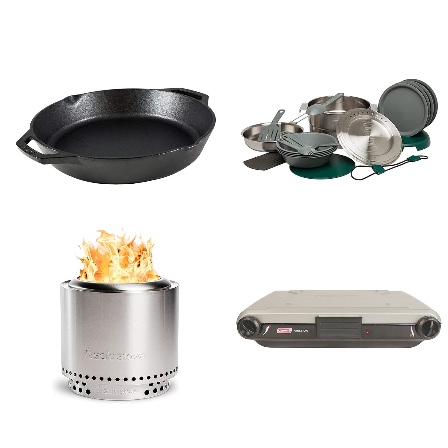 Grid of outdoor cooking gear product images