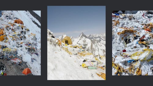 Heaps of trash on K2 in 2022.