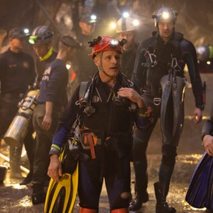 (L to R) Viggo Mortensen as Rick Stanton, Joel Edgerton as Harry Harris, Tom Bateman as Chris Jewell, Colin Farrell as John Volanthen, and Thiraphat 'Tui' Sajakul as Capt. Arnot Sureewong in THIRTEEN LIVES, directed by Ron Howard, a Metro Goldwyn Mayer Pictures film.