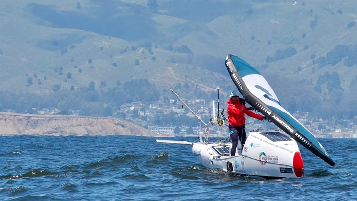 Chris Bertish aboard the Impfish