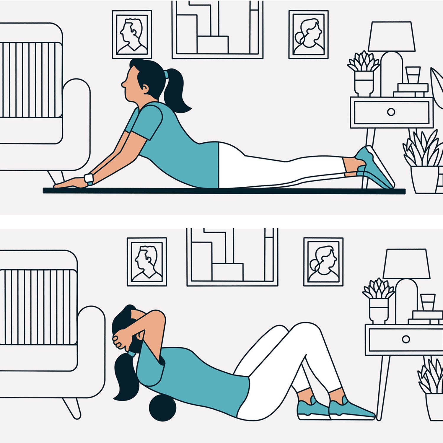 illustrations of two posture moves