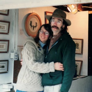 Pam and Eric at a gallery opening in 1993
