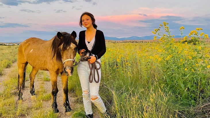 Maizie Allen and Legend in Española, New Mexico, September 2021