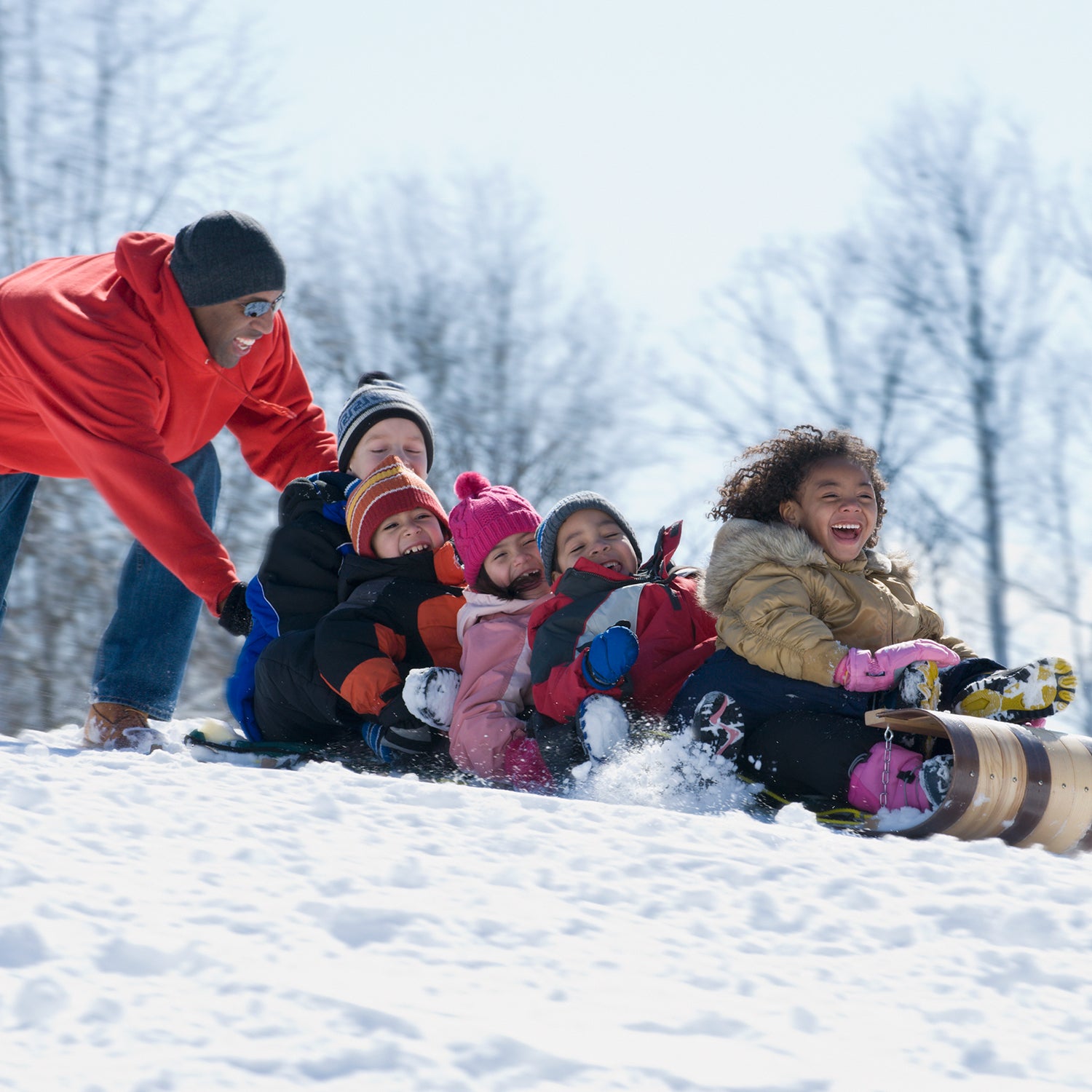 Kids sledding