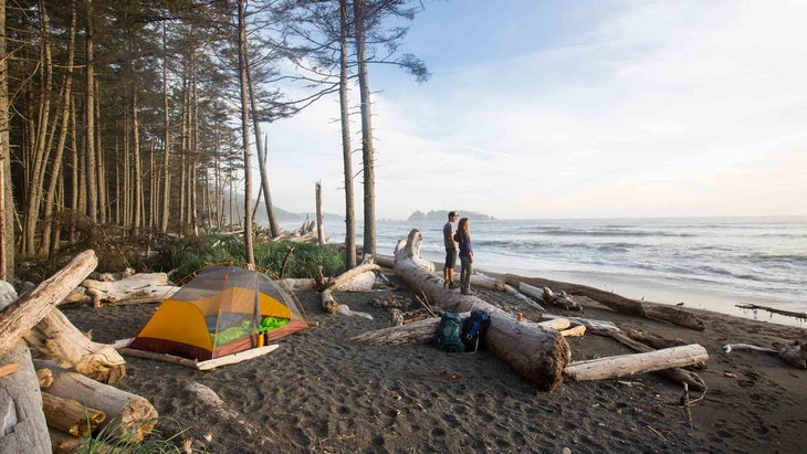 beach camping