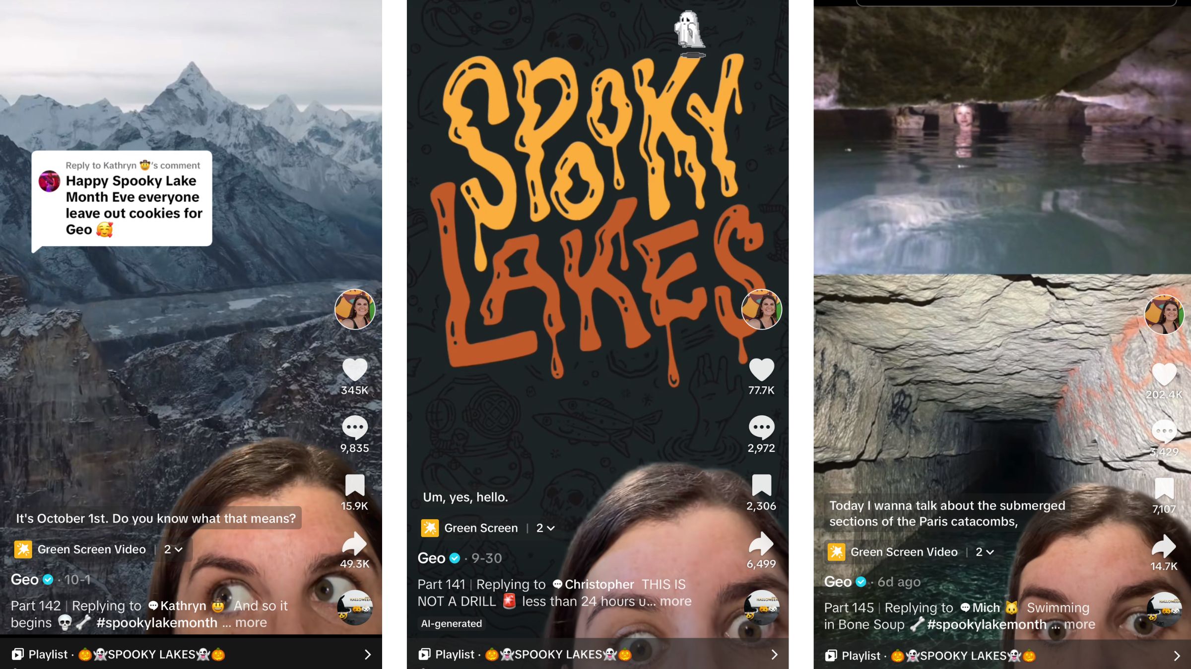 collage of three screenshots from TikTok