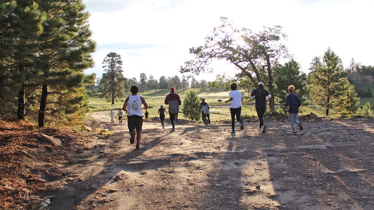 Wings of America native runners on a morning run