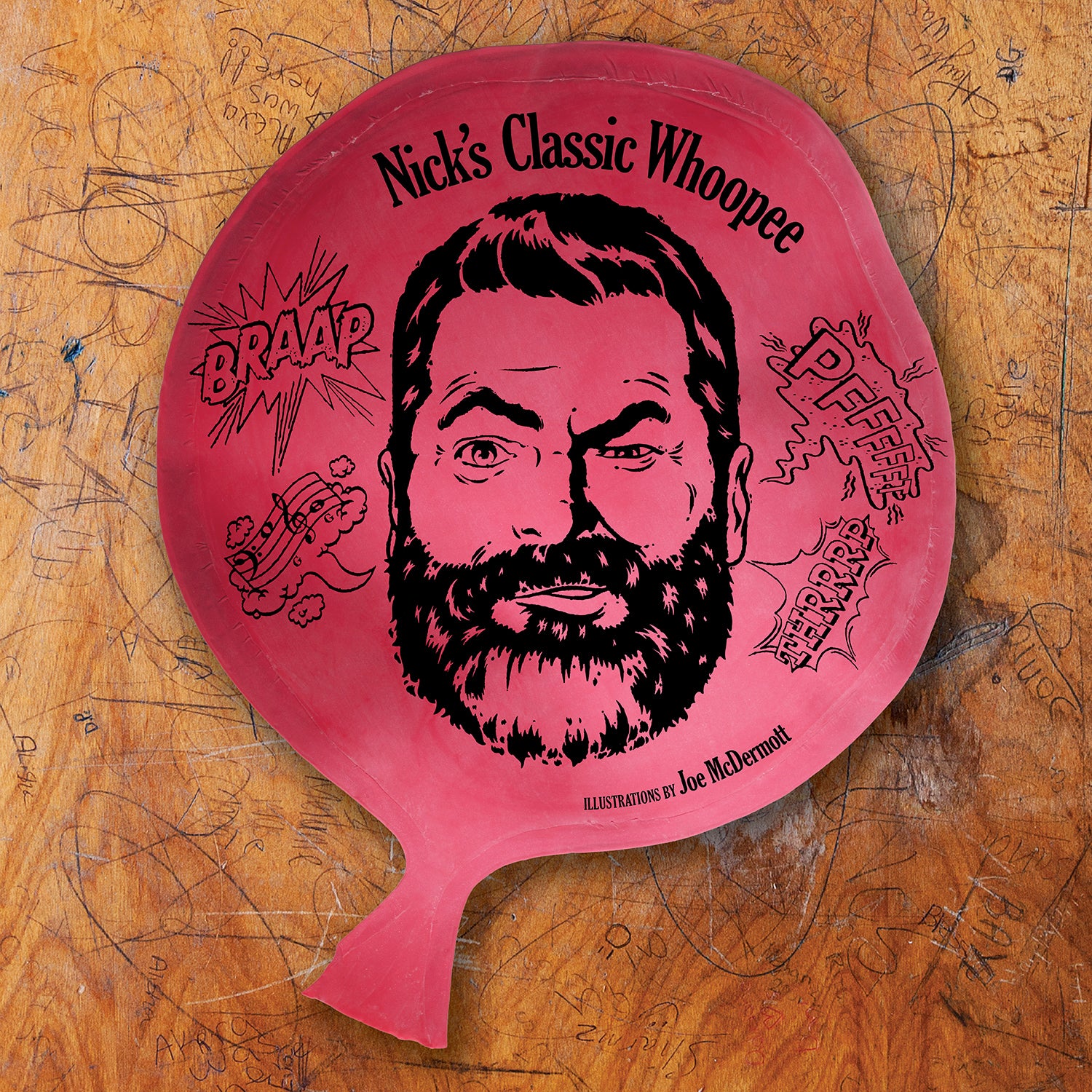 Nick Offerman whoopee cushion illustration