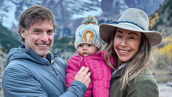 The author and his partner, Tess, with their daughter, Sophie, at Colorado’s Maroon Bells