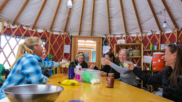 inside mountain yurt