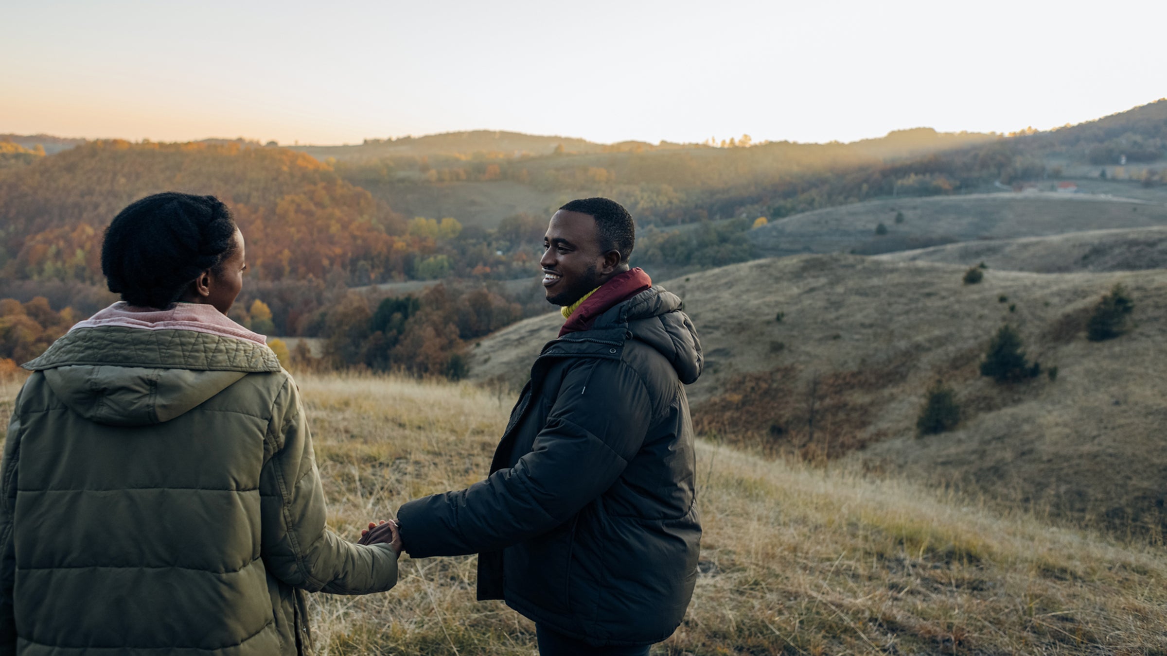 Couple enjoying a view in nature