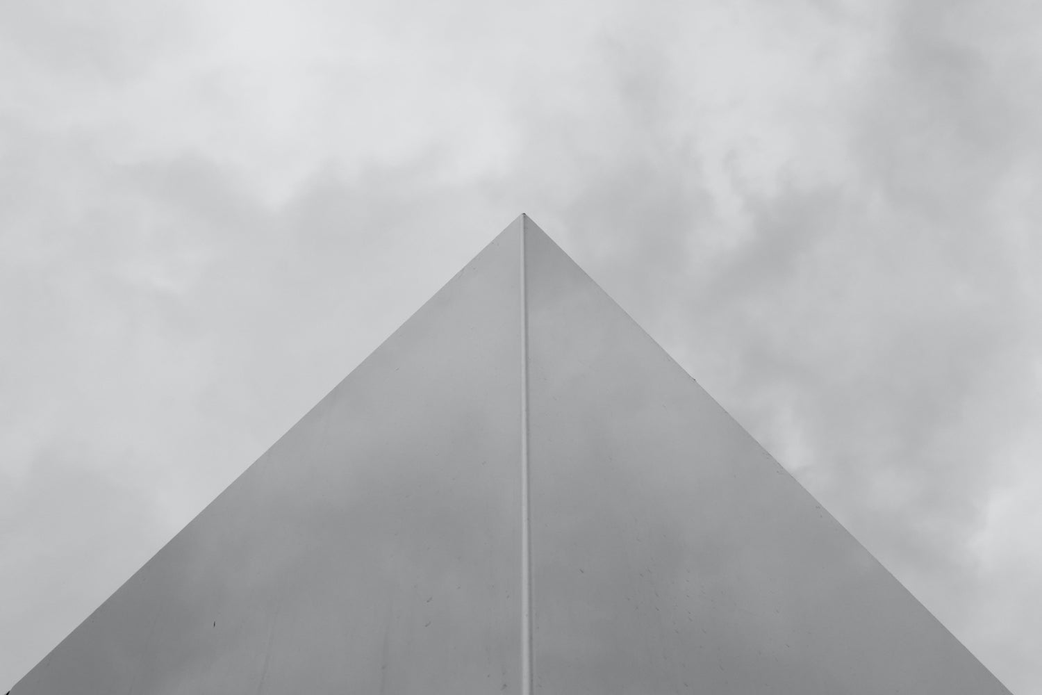 A black and white pyramid structure