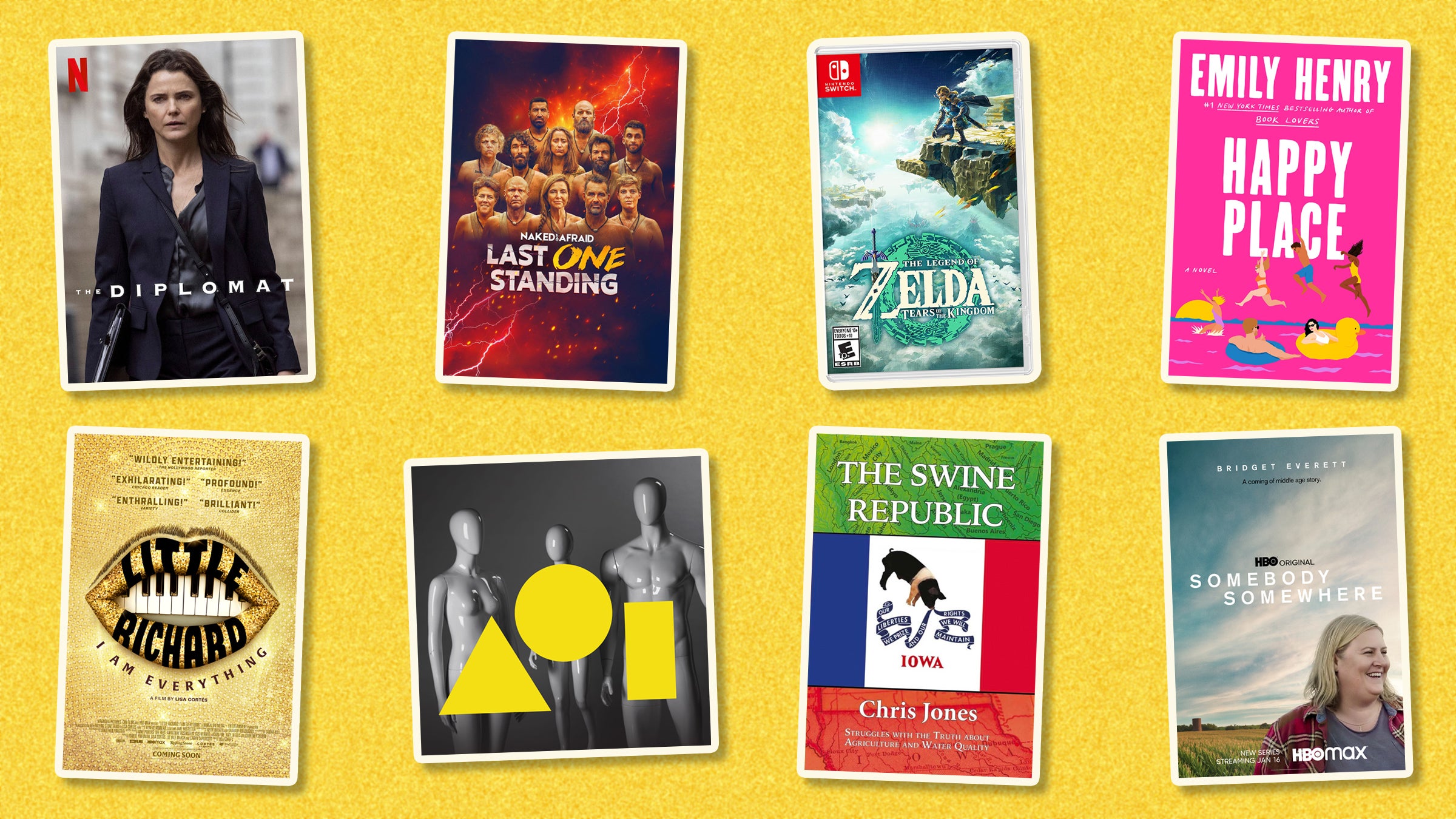 Collage of covers for Outside Editors' May 2023 culture picks