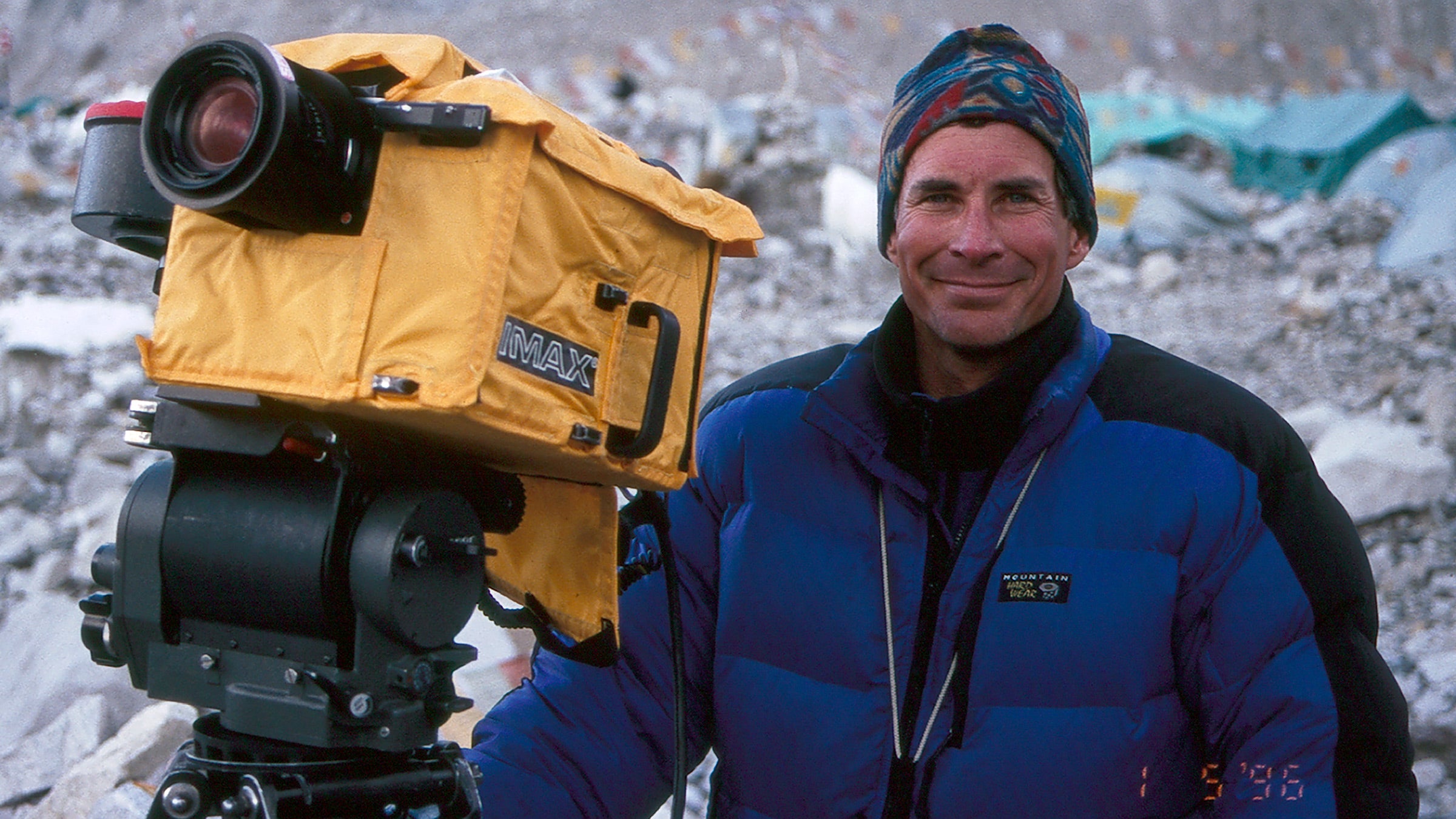 David Breashears shooting with an IMAX camera on Mount Everest.