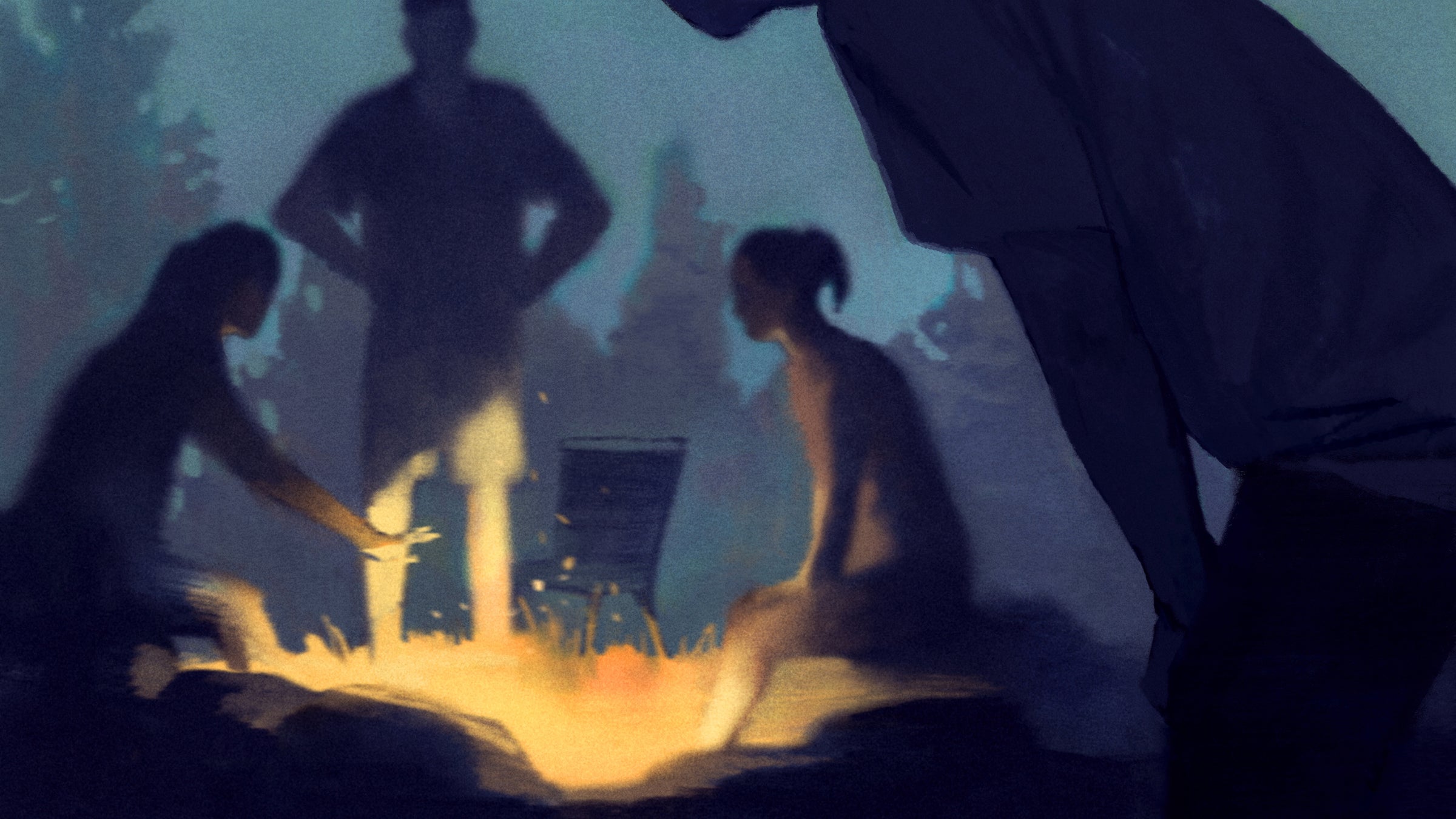 Illustration of a campfire