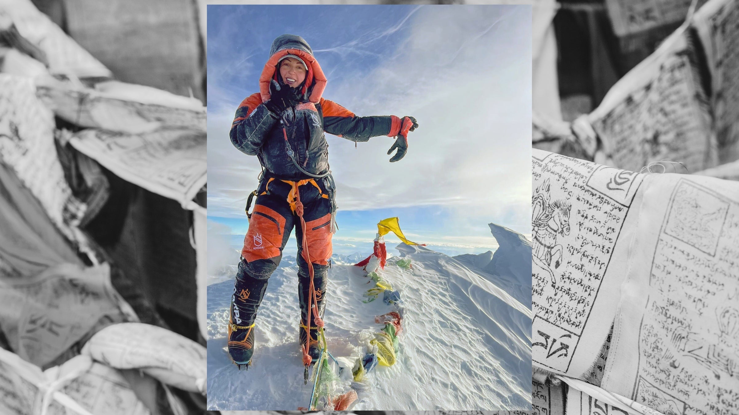 A climber on a mountain's summit