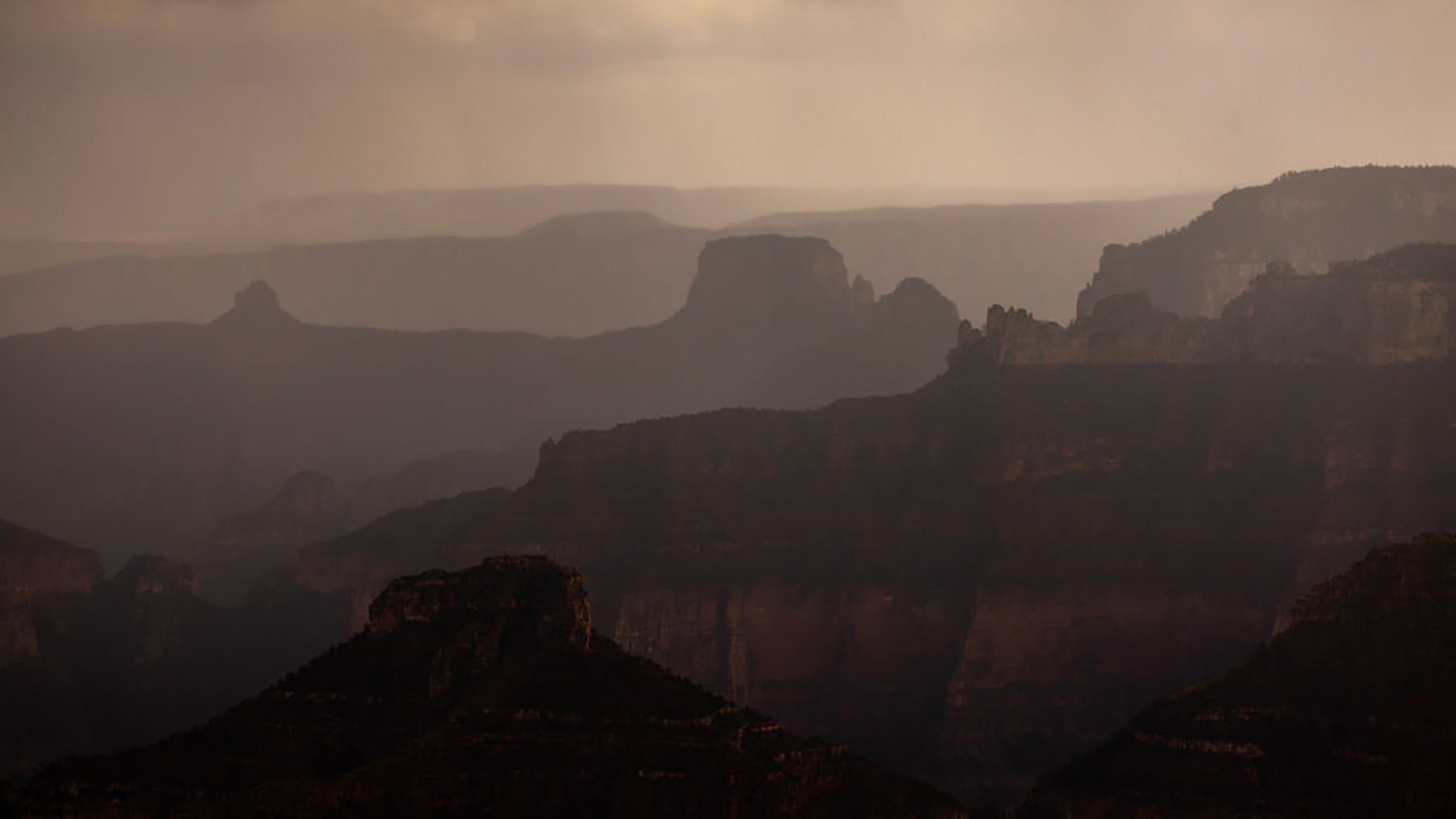 This photo shows recent monsoon rains in Grand Canyon National Park