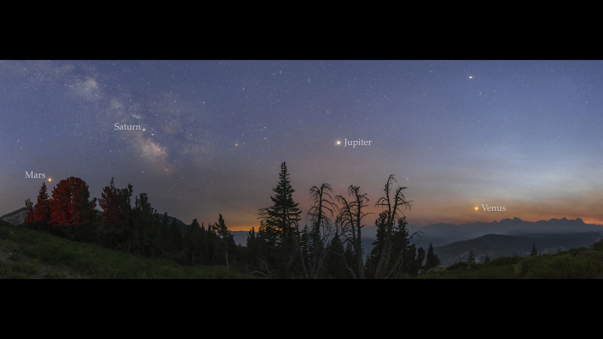 planetary lineup in May 2018: Venus, Jupiter, Saturn, and Mars