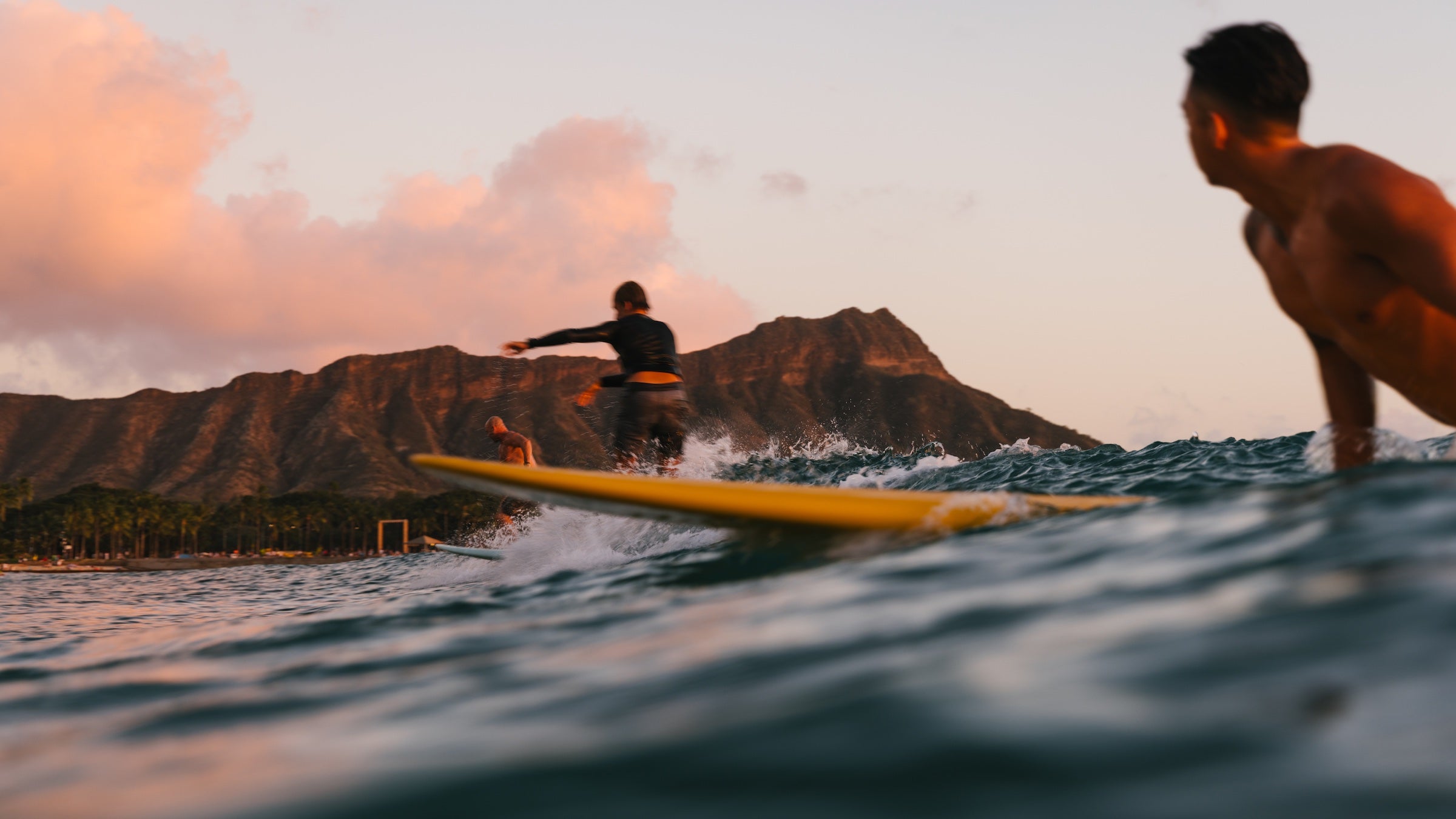 two surfers in ocean