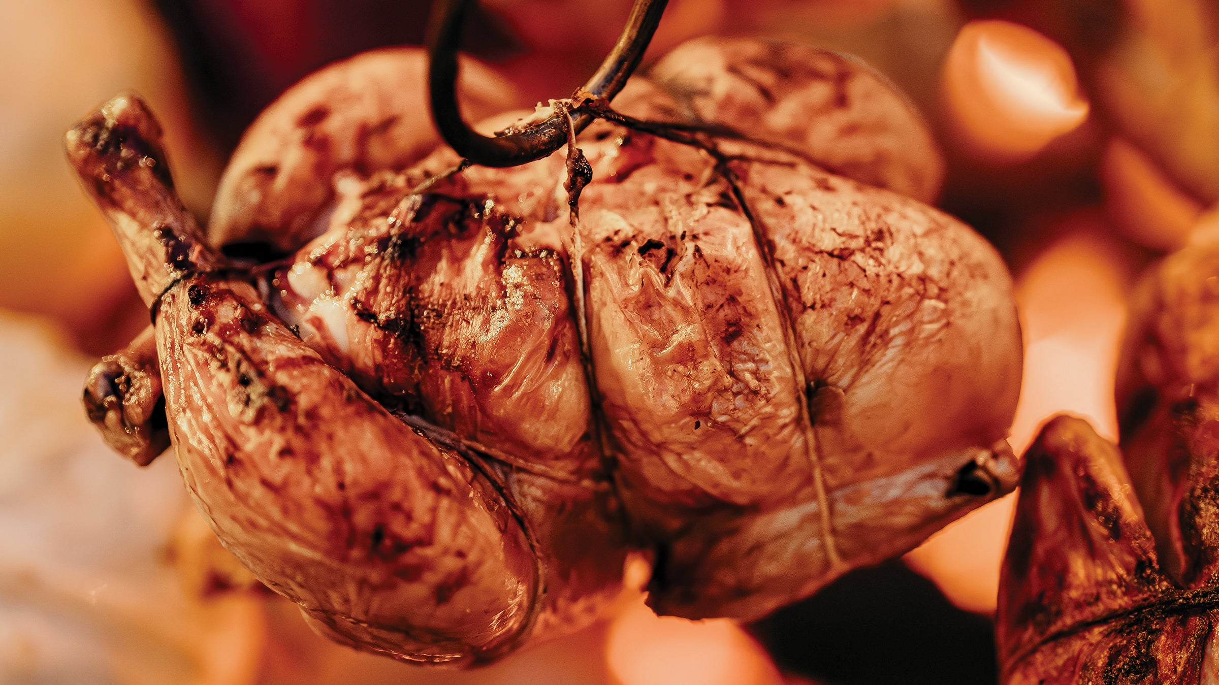 chicken over an open fire