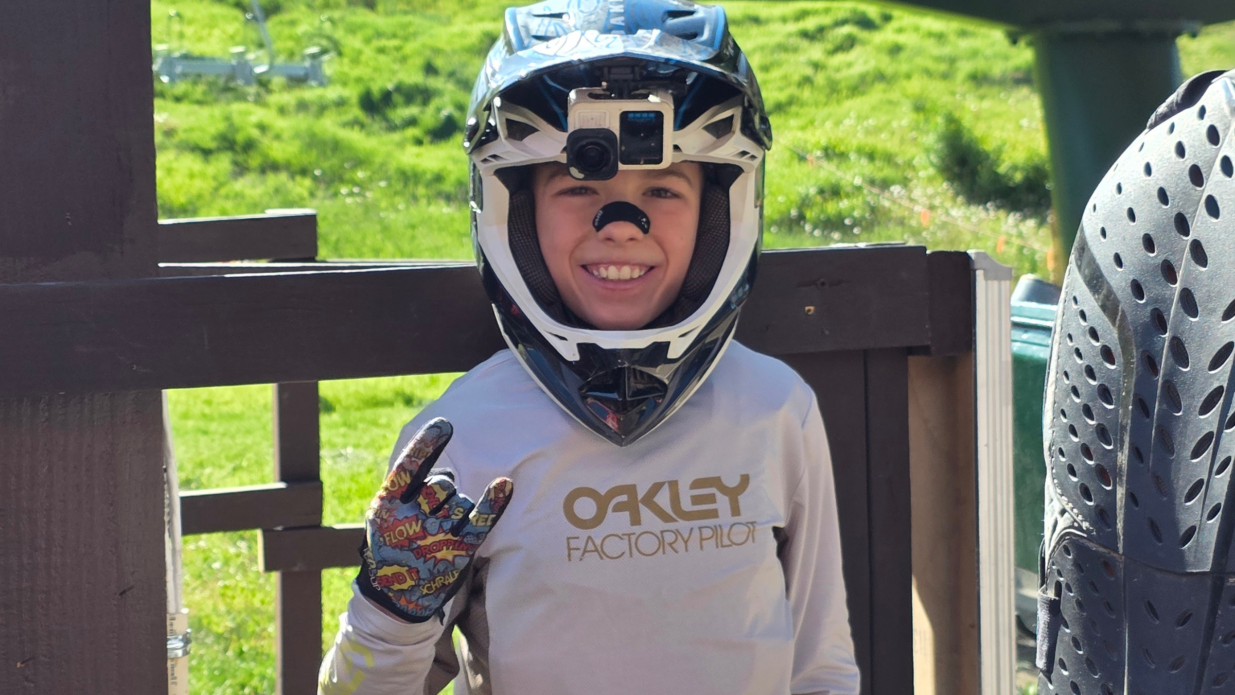 Wes Lukens, a 10-year-old mountain biker