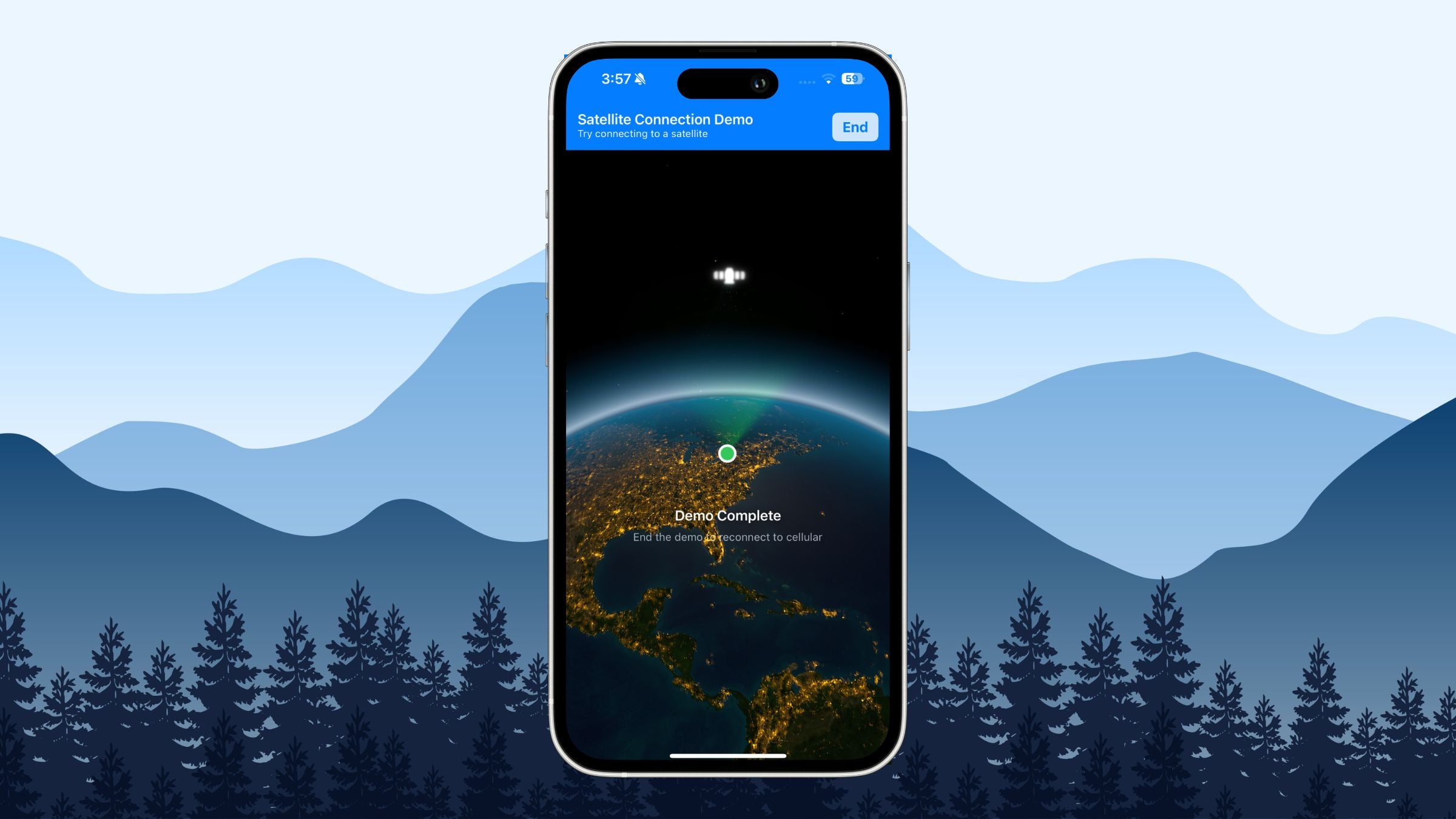 iphone over mountains