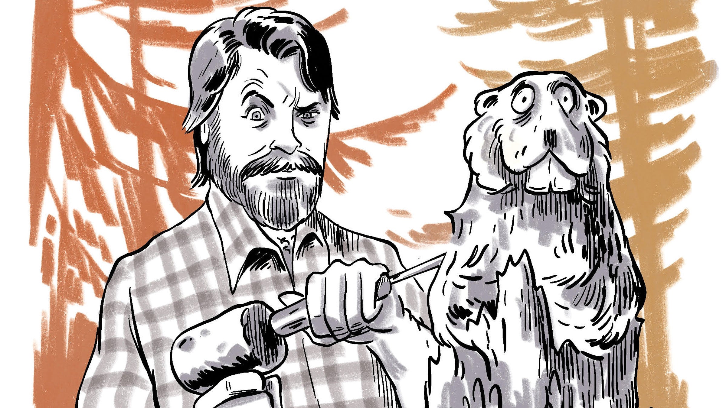 nick offerman outside world with a woodchuck