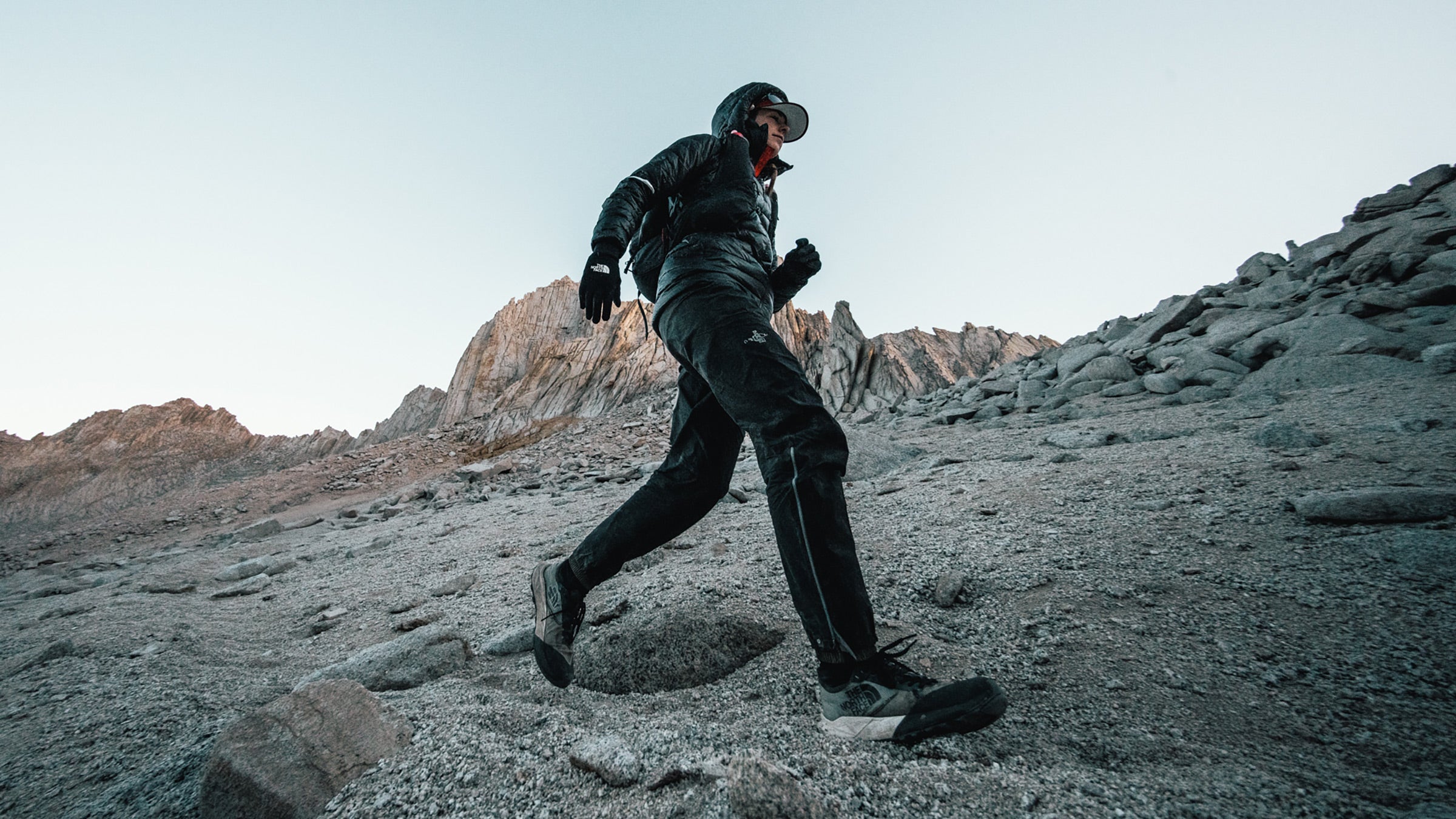 Olivia Amber jogs along a ridge line during her effort on California’s Norman’s 13