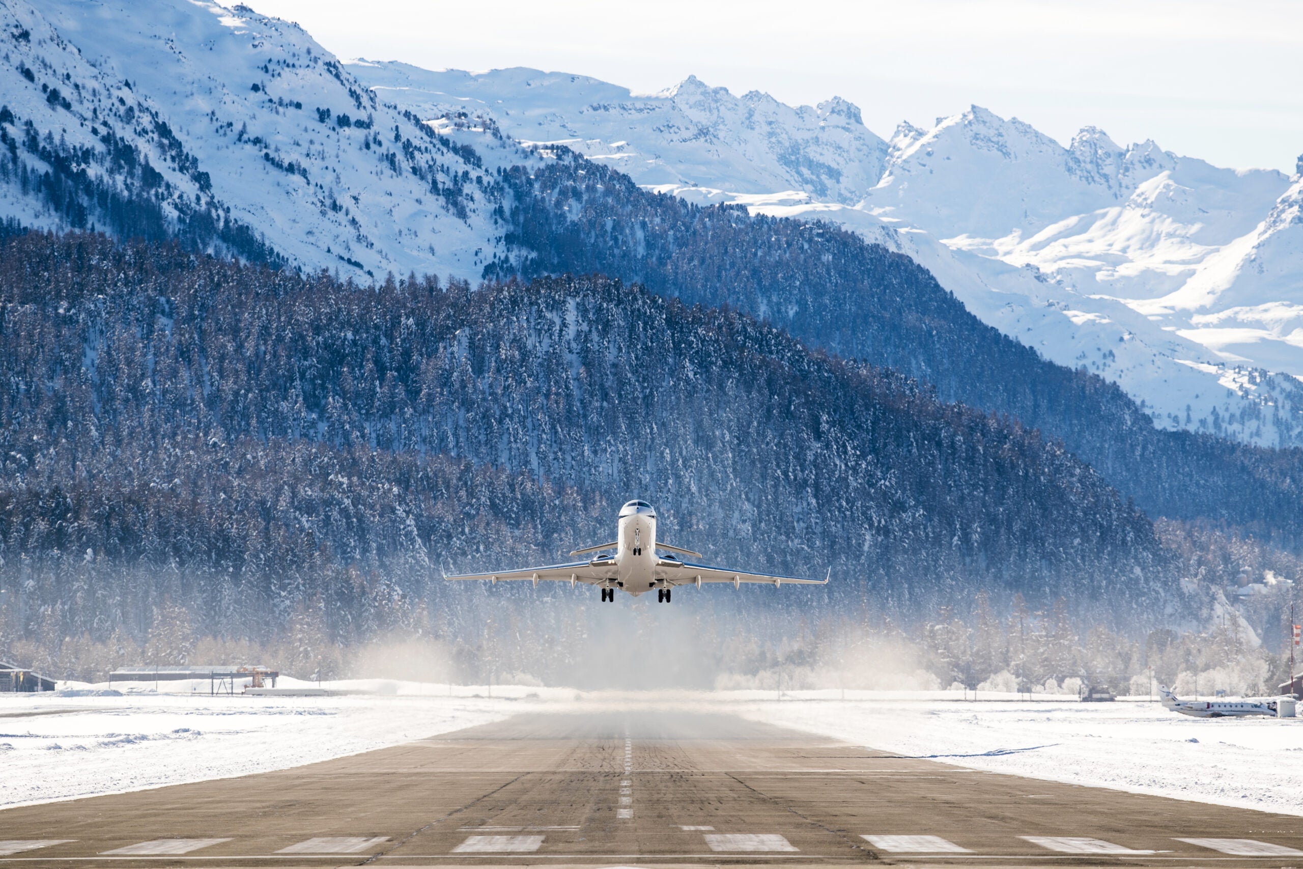 Airplane in the mountains