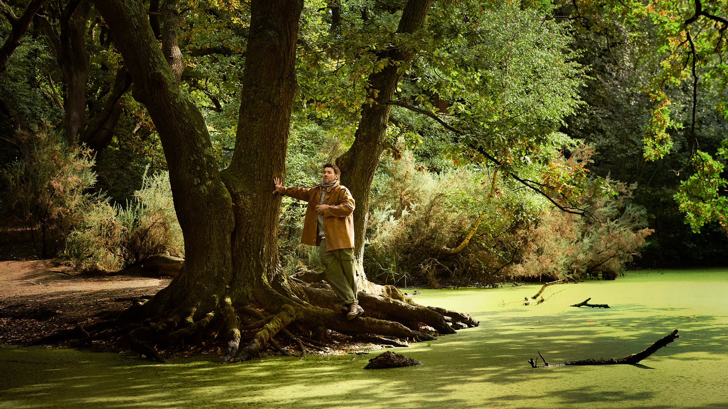 Joel wears a 1940s workwear Jacket from Levisons Vintage Clothing, knitwear by Chamula from Clutch Cafe London, and his own pants and boots.
