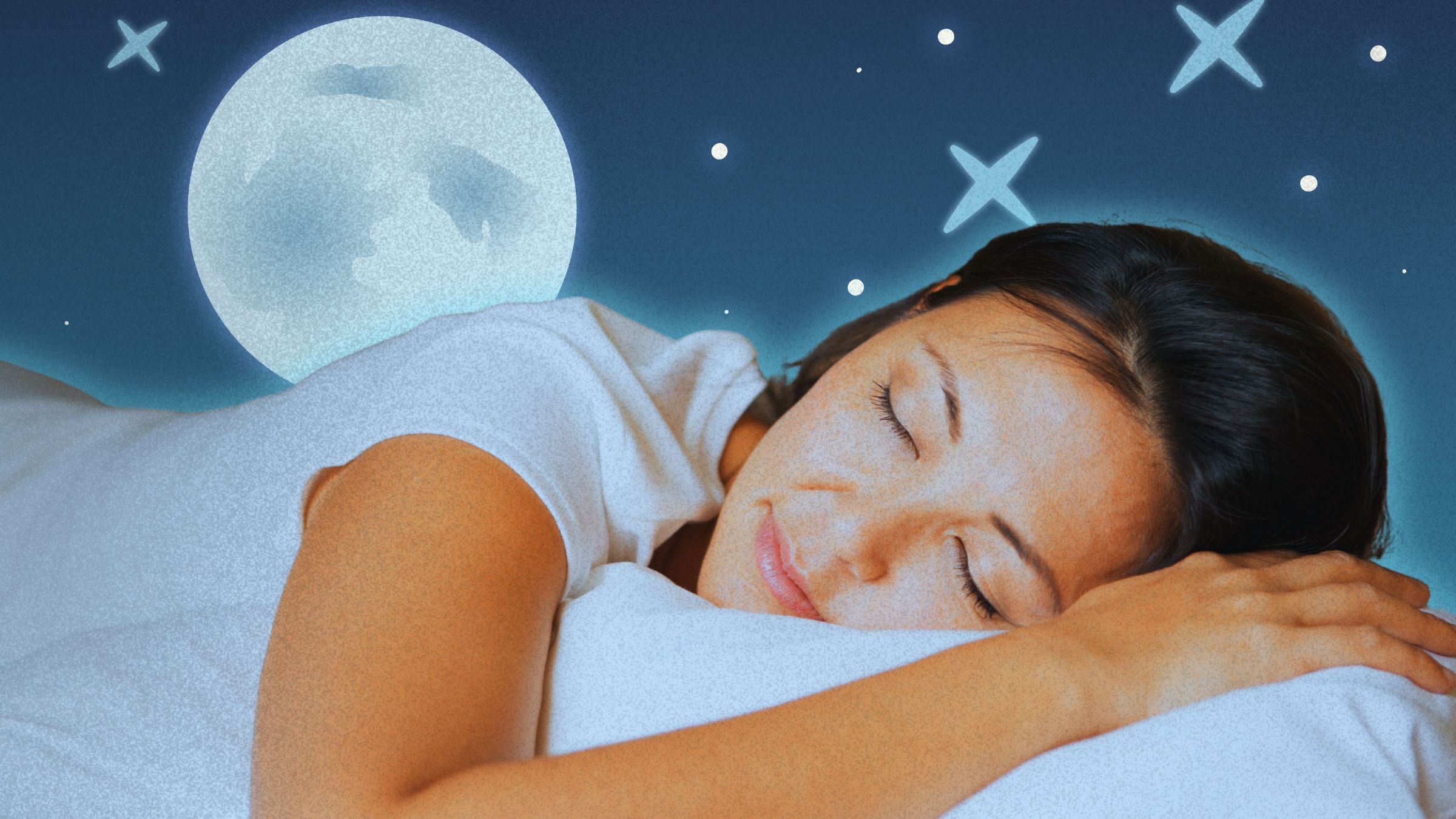 woman sleeping in front of moon