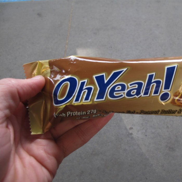 "Some protein bars have as much as 8 grams of saturated fat," says Lewin. "That's like eating a huge cheeseburger!" Take, for example, the Oh Yeah! bar, which prides itself on having a "gooey, candy bar-like taste" —thanks to some flavors' 370 calories and 18 grams of fat, 8 of which are saturated. (Think the "peanut butter and strawberry" flavor sounds healthy? It's got the highest saturated fat content of them all: 9 grams.) "People are eating these protein bars thinking they're doing something good for their bodies, but they're really filling it with pretty bad stuff," Lewin adds.