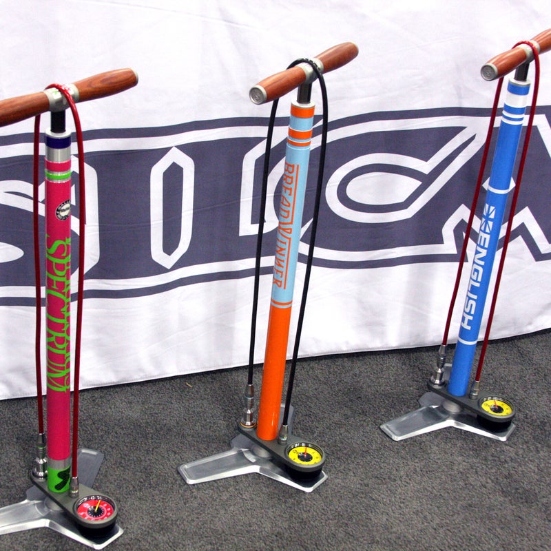 Since re-launching in the U.S. more than a year ago, Silca has made massive inroads into the builder community. This year, Silca brought the personal, custom-painted SuperPista pumps of the owners of Breadwinner and Independent Fabrication to the show. Customers can now purchase their own pumps through the builders, custom painted to match their own bike.