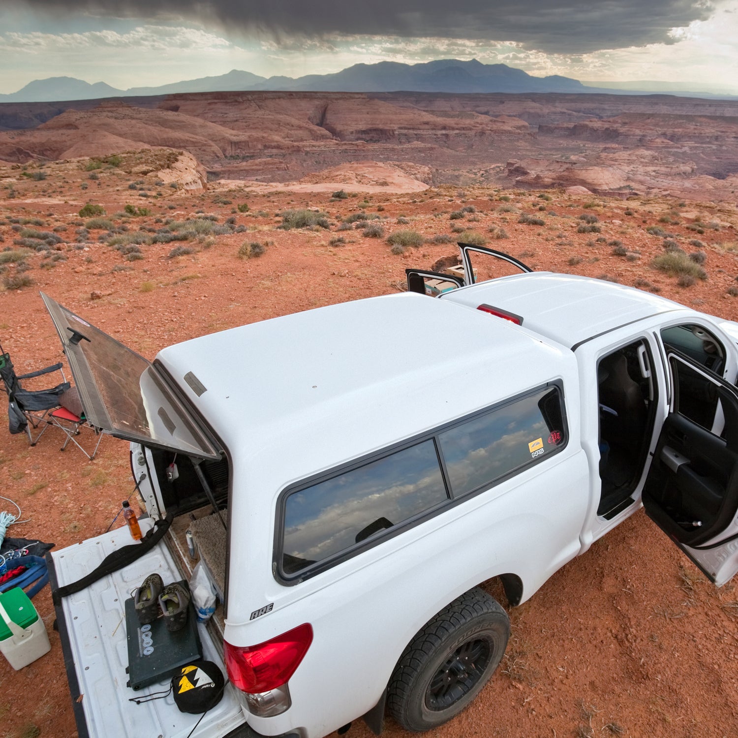 truck camping truck topper outside magazine gear