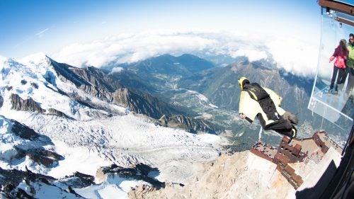 wingsuit chamonix aiguille du midi BASE jump