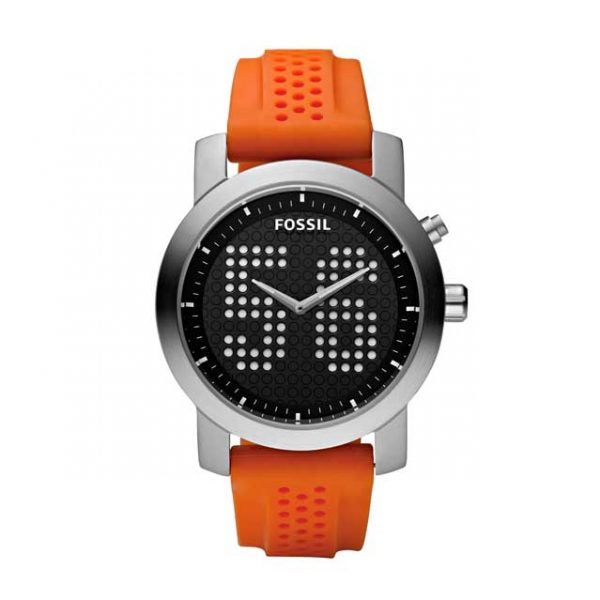 Fossil Big Tick Orange Silicone Negative Display Watch