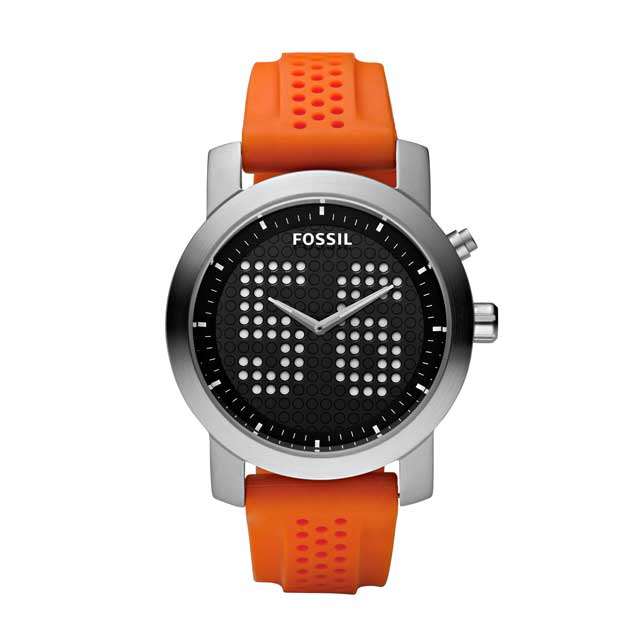 Fossil Big Tick Orange Silicone Negative Display Watch
