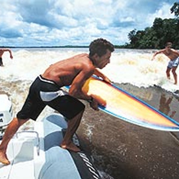 Splash awhile: Brazil's Sergio Roberto de Sousa prepares for takeoff